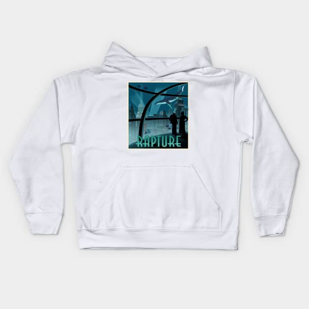 Bioshock Rapture Poster Kids Hoodie by gruntcooker